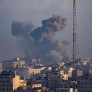 Smoke rises following an Israeli airstrike in Gaza City Picture: PA