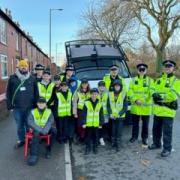 Officers with the Mini Police along Hamilton Road
