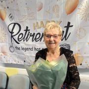 Norma Newcombe at her retirement party after 65 years working as a nurse.